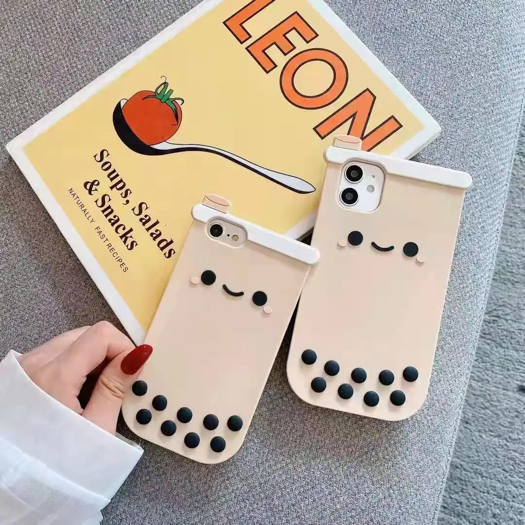 Pearl Milk Tea Silicone Phone Case