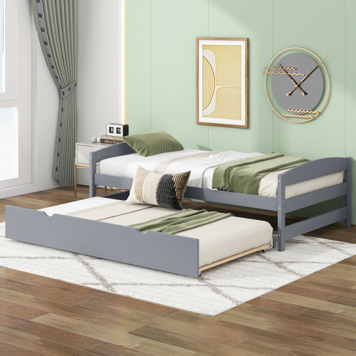Twin Size Platform Bed with Twin Size Trundle β photo 2