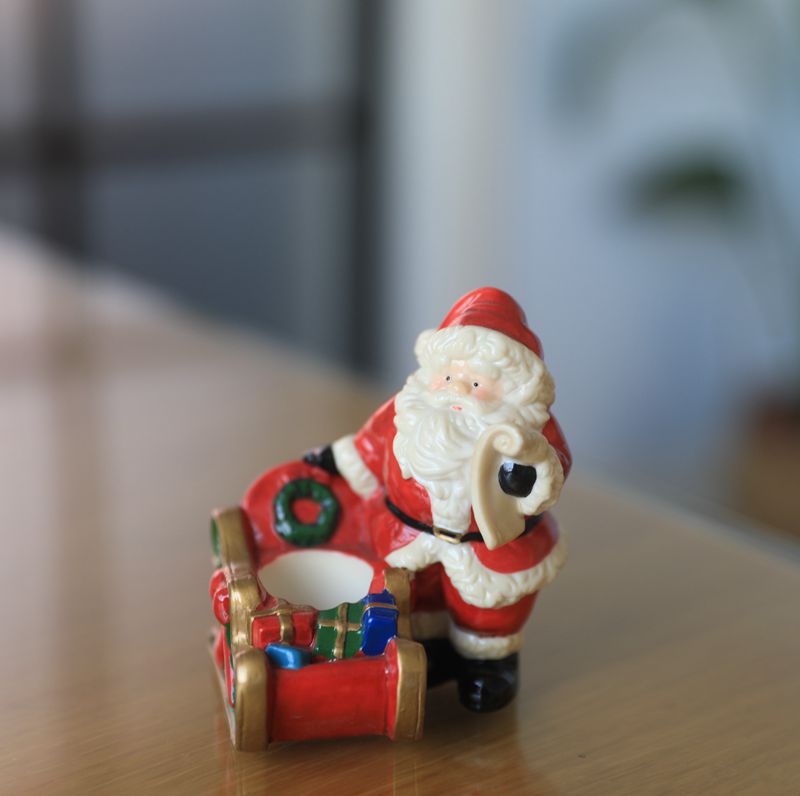 Ceramic christmas ornament candle holder gift
