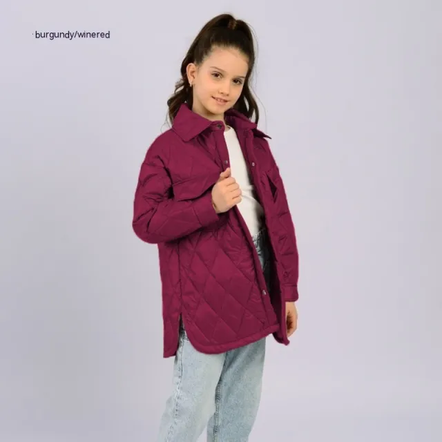 Workwear Loose Rhombus Cotton Clothing Cotton Coat Daughter Wine Red - Shop at LoveMi