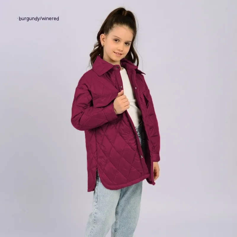 Workwear Loose Rhombus Cotton Clothing Cotton Coat Daughter - Wine