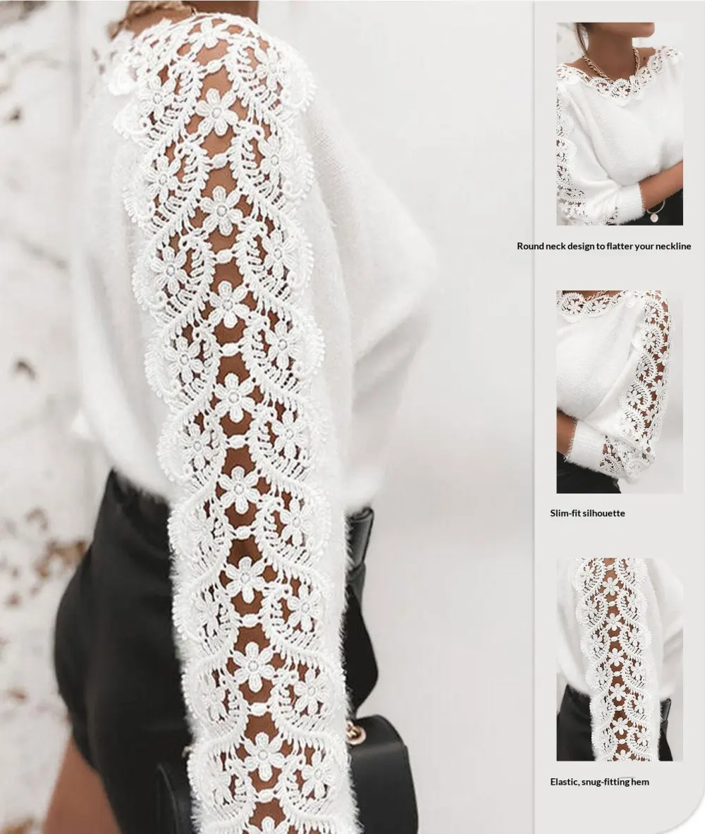 Knitted Sweater with a Stylish Off-The-Shoulder Neckline