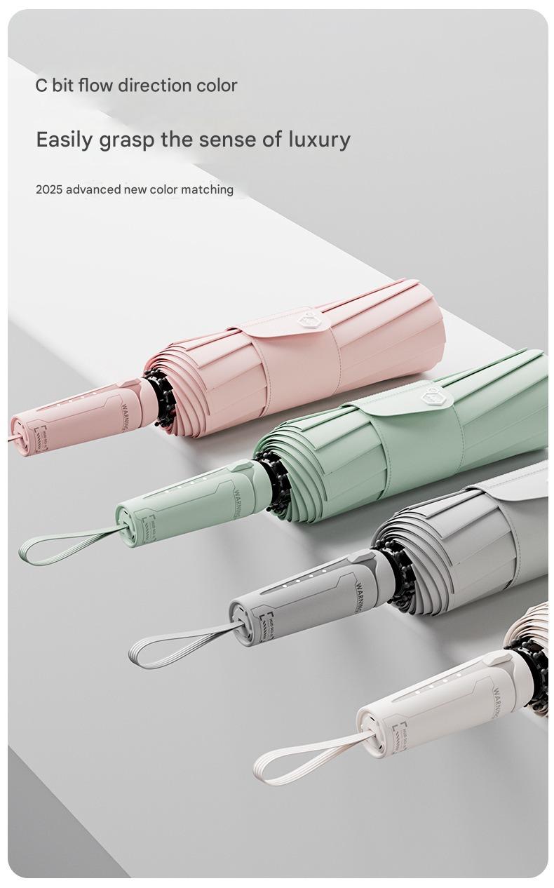 Automatic Folding Umbrella – Thickened & Oversized Large Simple Design For Heavy Rain Dual-Purpose Sun & Rain Protection Sunshade Umbrella