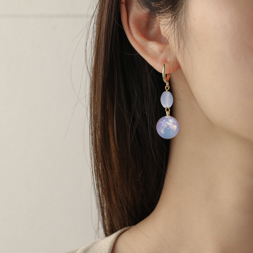 Mermaid Pearl Earrings Fairy Style Colorful Transparent Beads