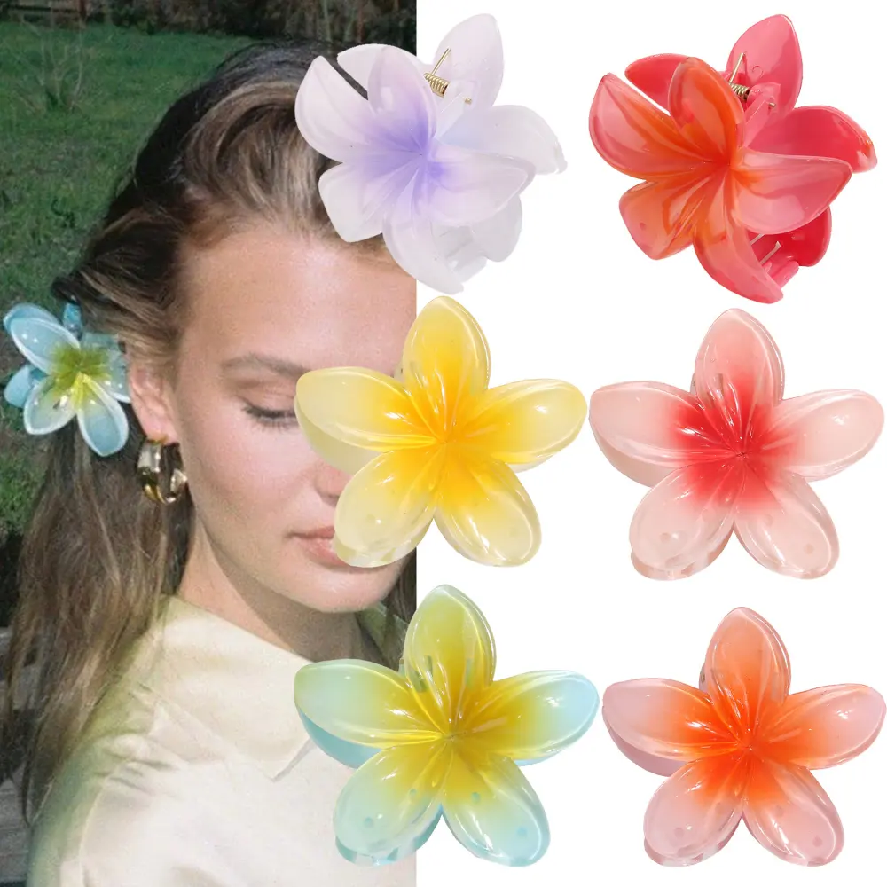 Muweordy Plumeria Hair Clips Flower Clip Trendy Claw Popular