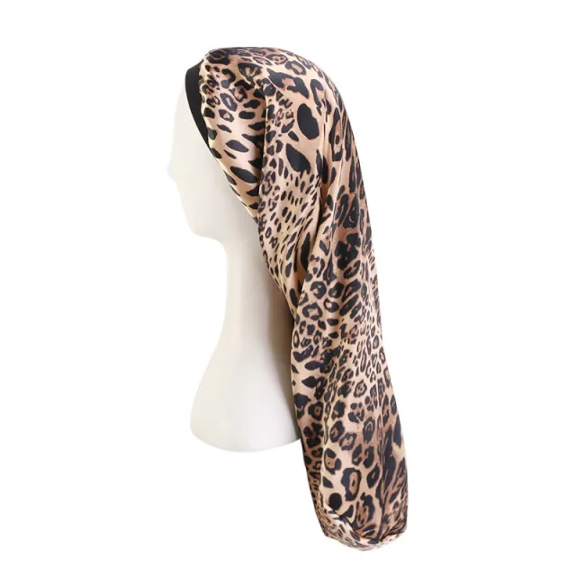 High Stretch Wide Brim Long Barrel Nightcap Leopard Print - Shop at LoveMi