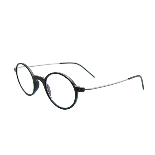 Retro Round Frame Reading Glasses PC Anti Blue Light Blue - Shop at LoveMi