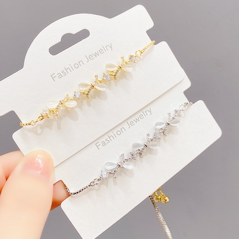 Bowknot Full Diamond Crystal Diamond Pull Adjustment Bead Bracelet