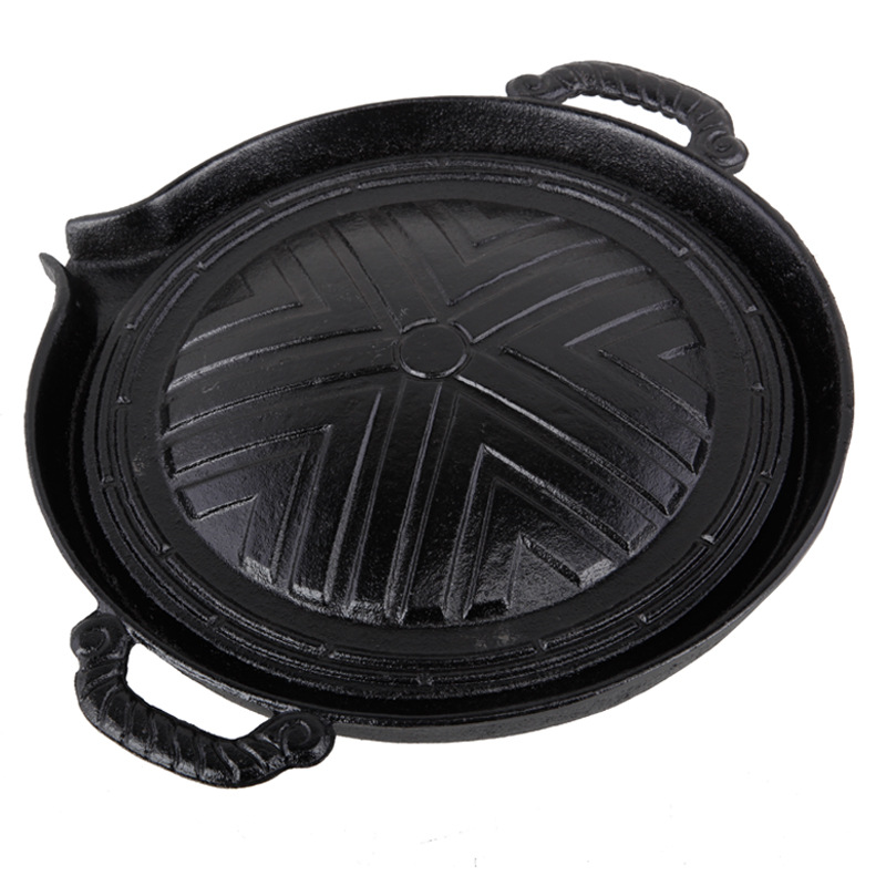 Title 3, Enamel Flat Bottom Boiled Meat Barbecue Pot For...