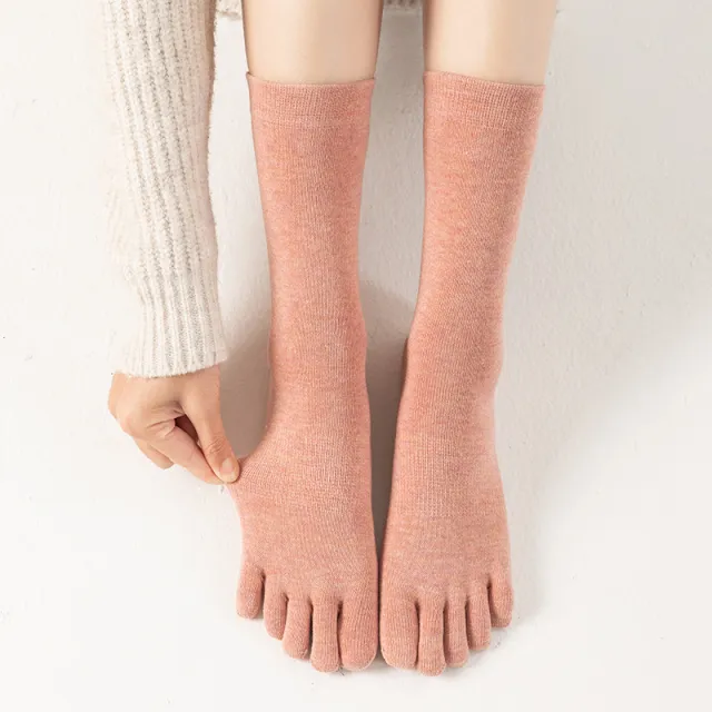 Sweat Absorbing Japanese Solid Five Toe Socks Pink - Shop at LoveMi