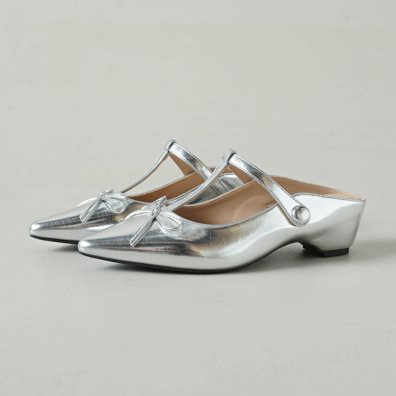 Bow T-Strap Slingback Mules