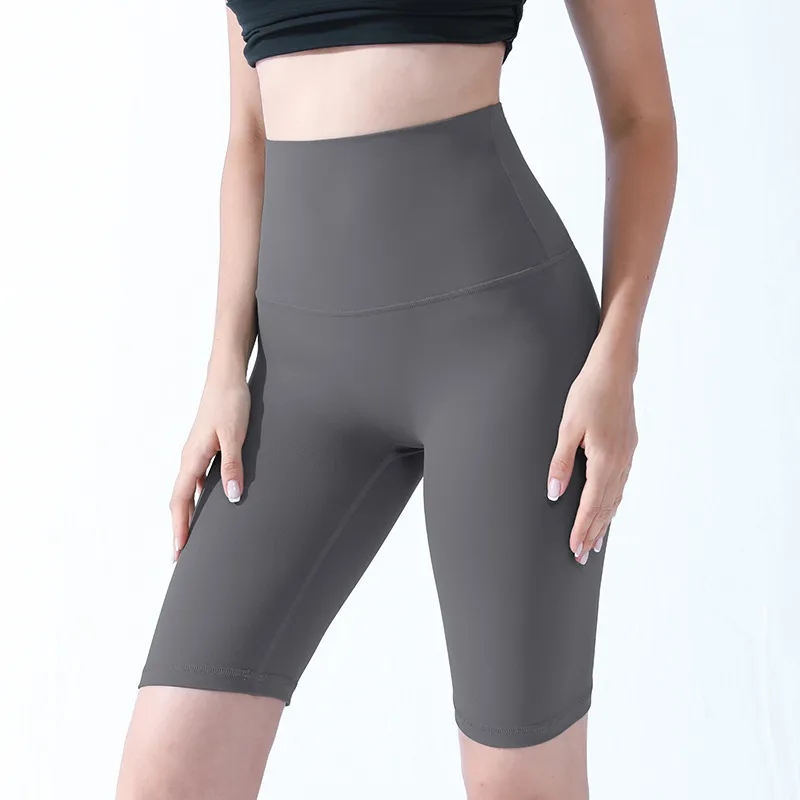 Leggings Women's Tight-fitting Yoga Clothes Barbie Riding Sports Five-point Pants - Tan