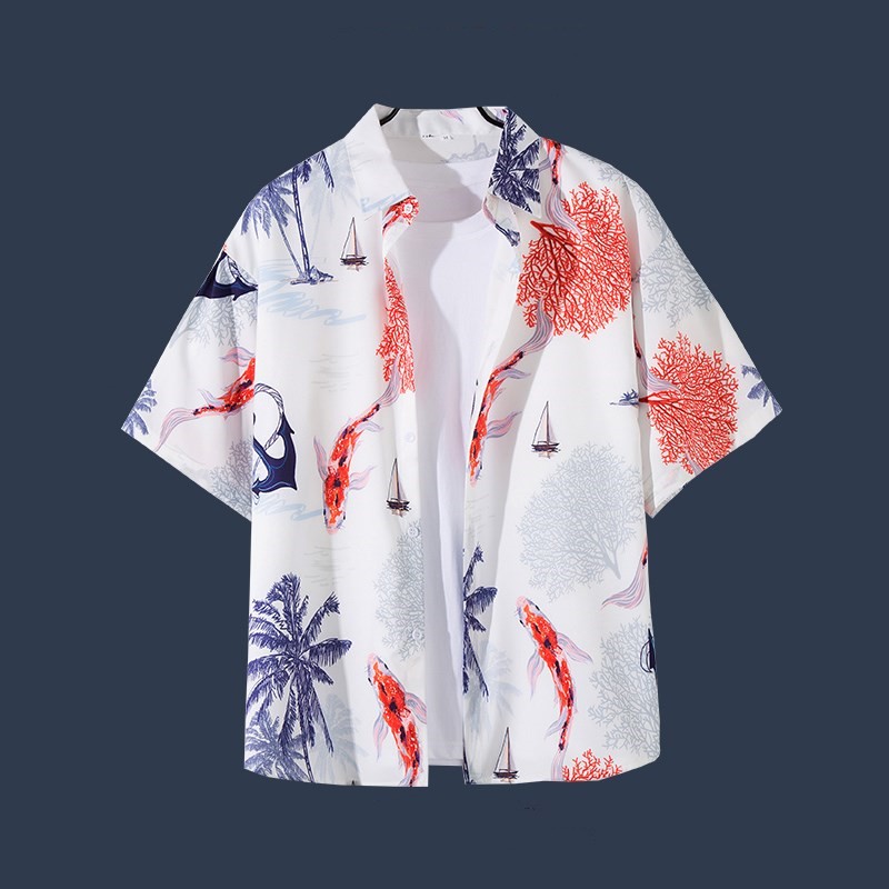 Title 9, Hawaiian Beach Flower Shirt Short Sleeve Mens ...