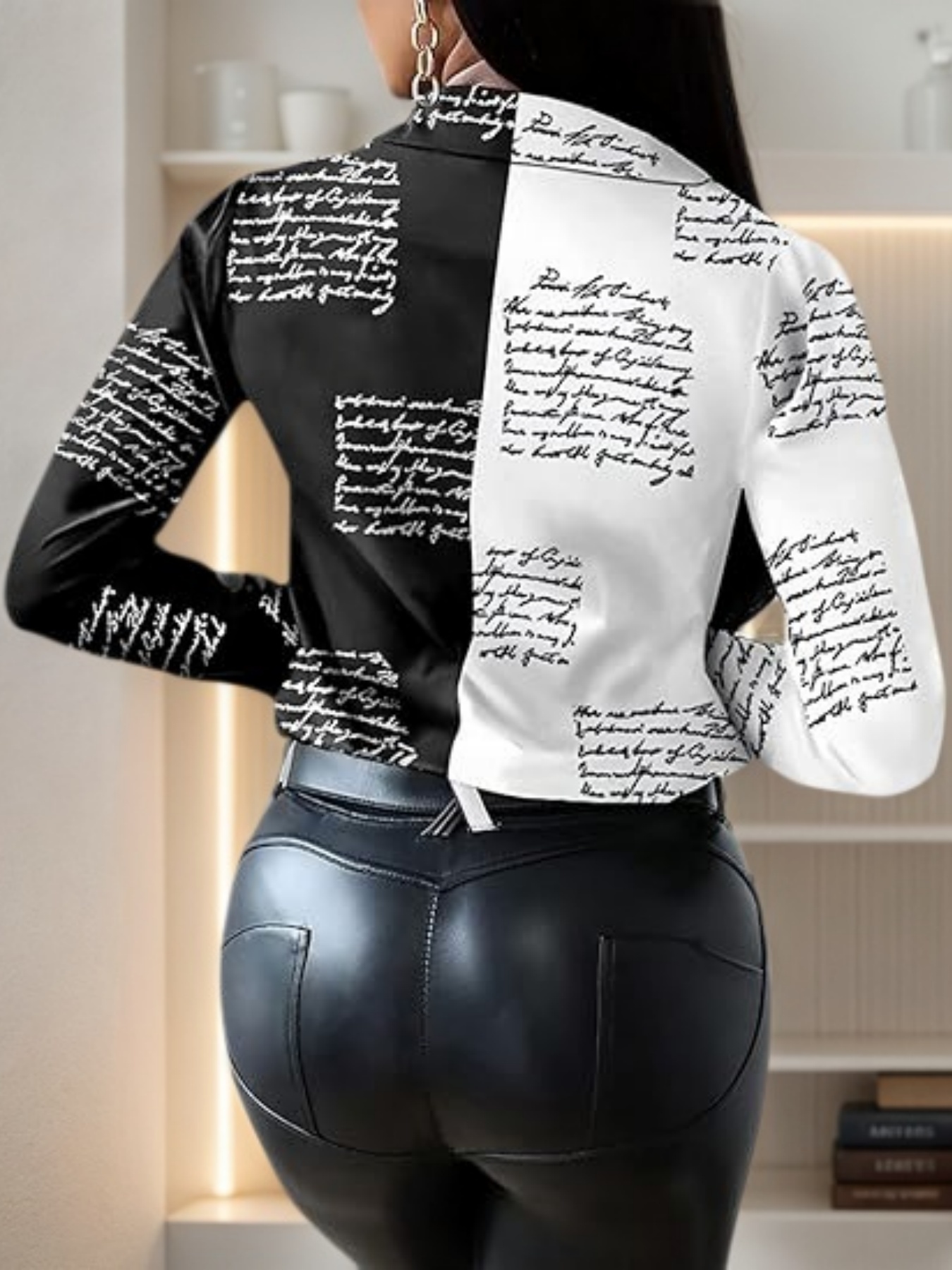 Women’s floral print long sleeve shirt