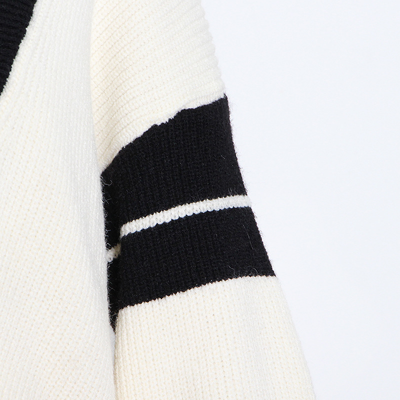 Title 1, College Style Cardigan Black And White Collisio...