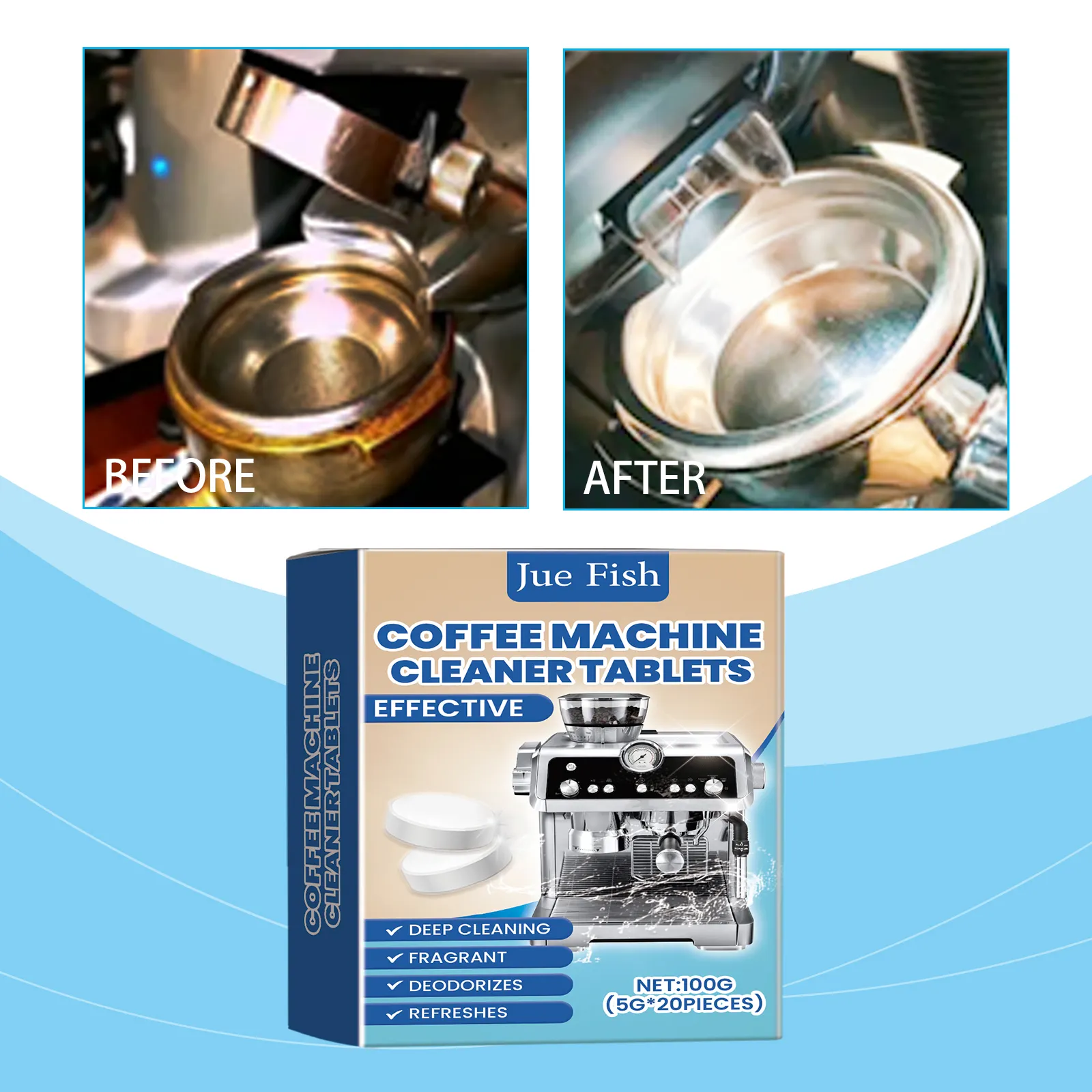 Coffee Machine Cleaning Effervescent Tablets 5gx20-1box