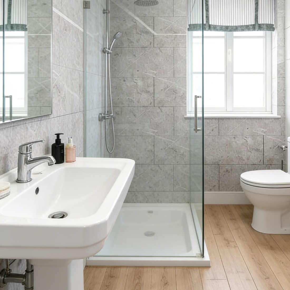 20Pcs PVC Marble Tiles Wall Sticker Self-Adhesive Stick Kitchen Bathroom Decor