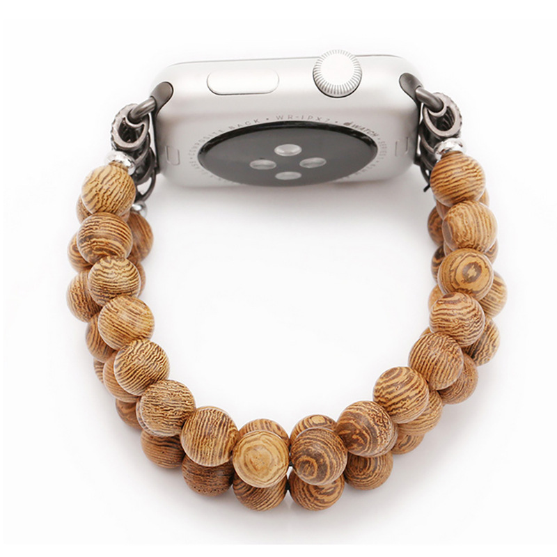 Title 4, Prayer Bead Bodhi Bracelet Wooden Bead Watch Strap