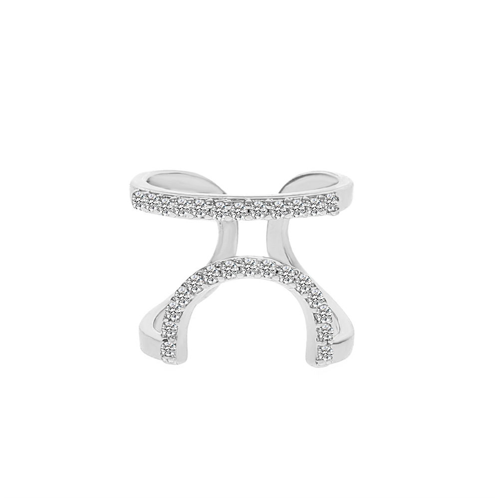 European And American Trend Geometric Diamond  Nail Ring