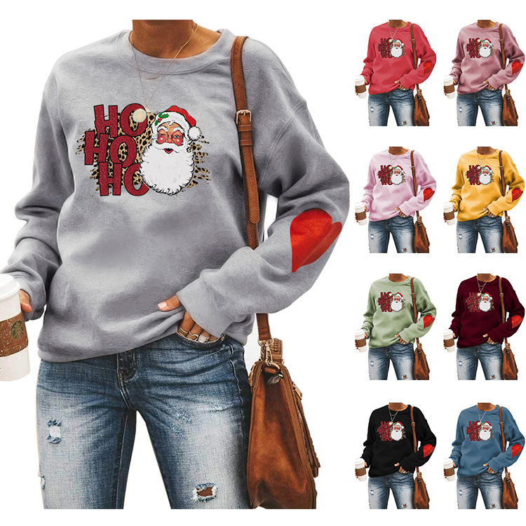 Title 5, Santa Print Crew Neck Sweatshirt