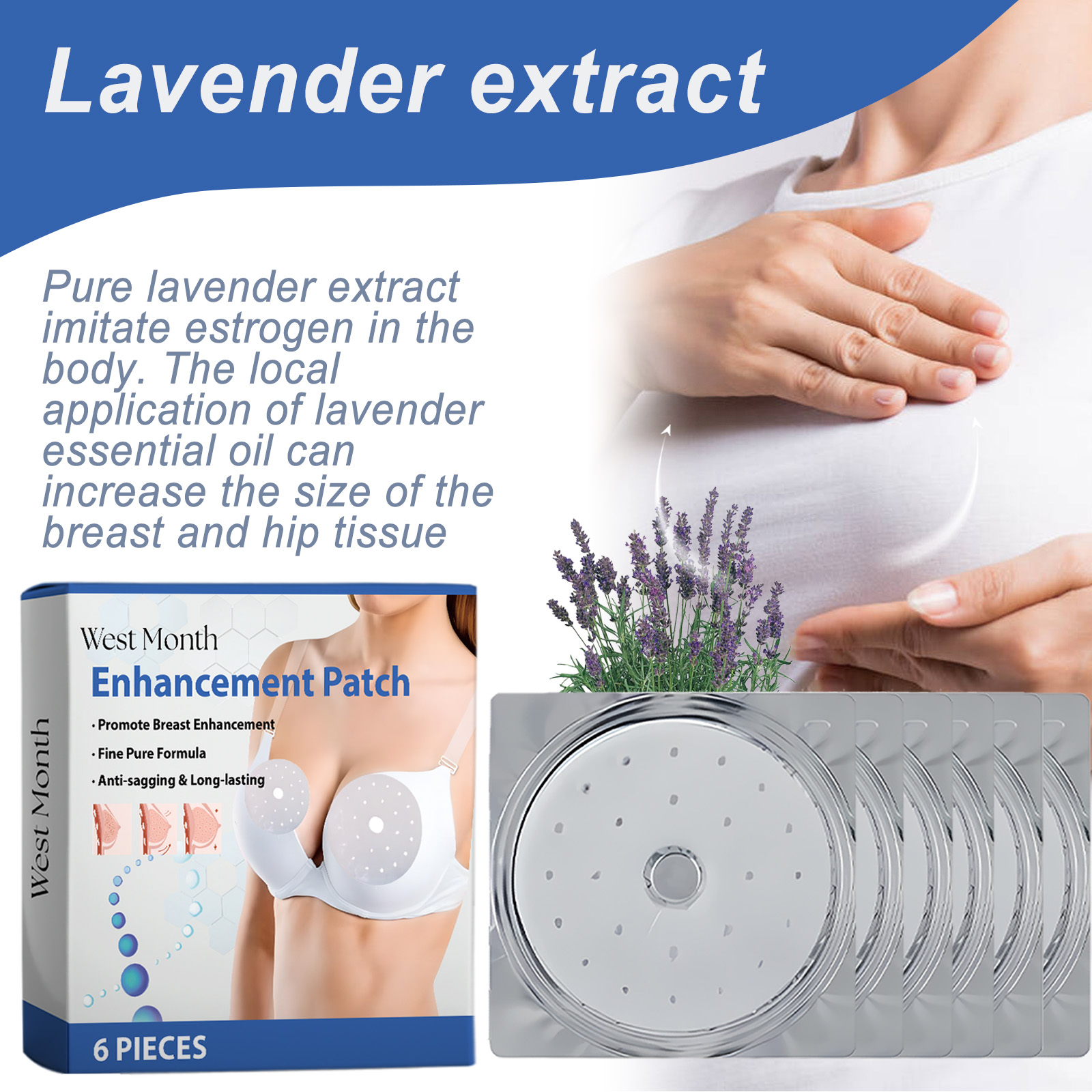 Breast Enhancement Patch, Firming Lifting Chest Mask For Sagging & Loose Skin, Natural Plant Extract Breast Plump Patches, 6 Pcs — foto 6