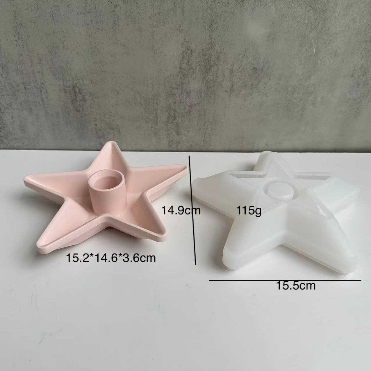 Title 7, Diamond Star Eyes Hexagonal Candle Silicone Mol...