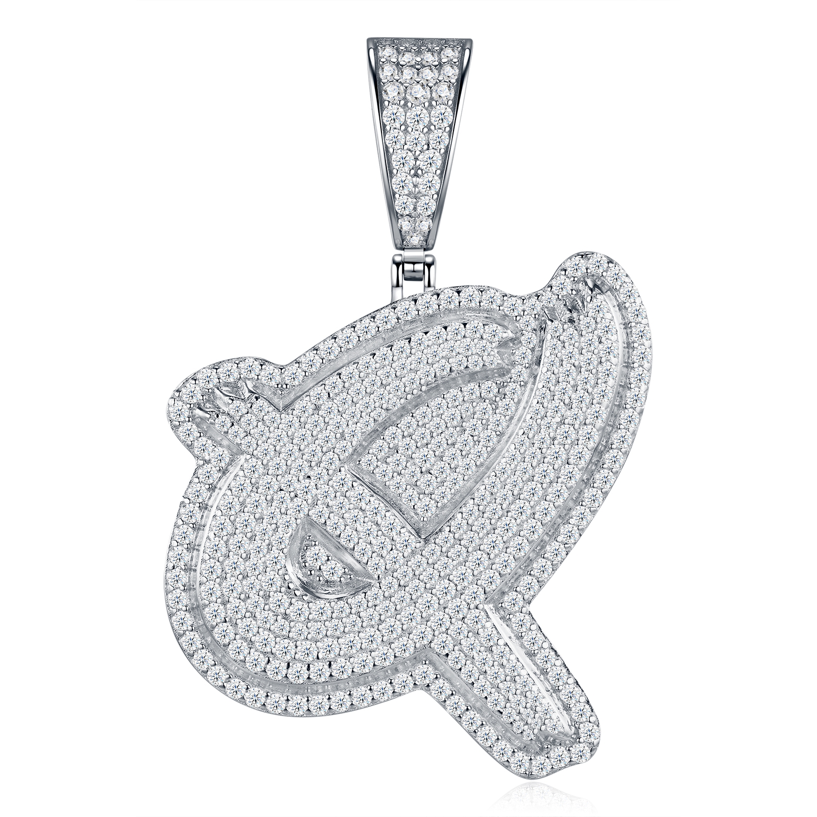Fashion Shape 26 Letters -Q Set With Top Moissanite Luxury Fashion Light Luxury Trend Jewelry Silver Necklace Pendant, Using S925 Silver Plated Platinum Material. - Image 1