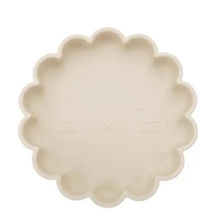 Baby Sucker Dinner Plate Silicone Lion Dinner Plate Beige - Shop at LoveMi