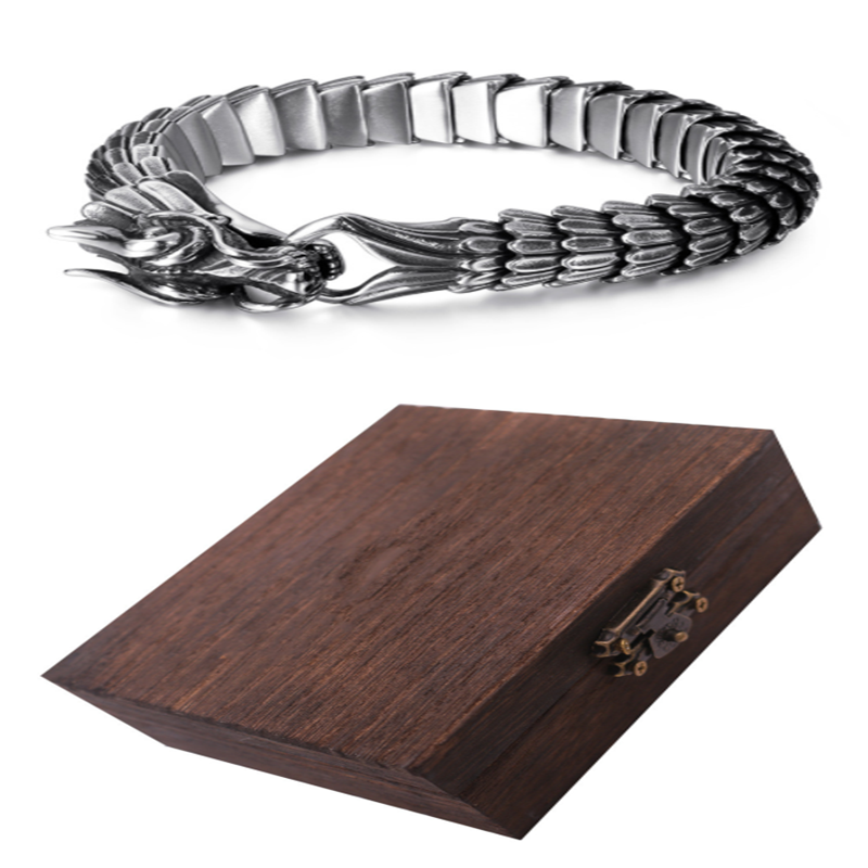 Zodiac Dragon Bracelet Dragon Scale Domineering Men's Bracelet Retro Stainless Steel Keel Bracelet