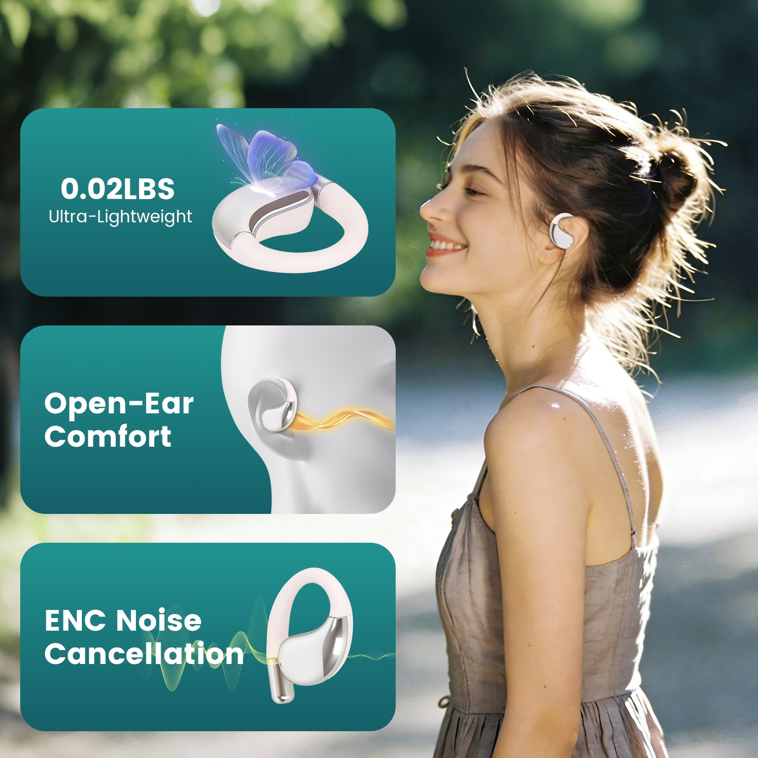 Open-Ear AI Translation Earbuds 165-Language Real-Time AI Headphone Wireless 5.4 Translating Earbuds With Charging Case For Travel Meetings Language Learning thumbnail 14