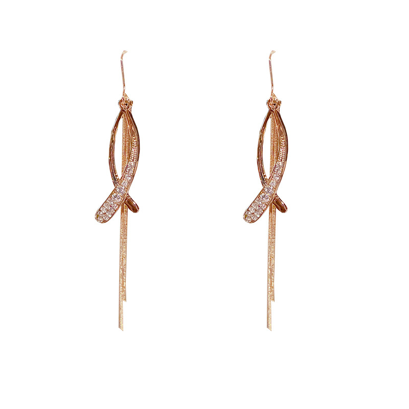 Title 4, European And American Cross Tassel Earrings Fem...