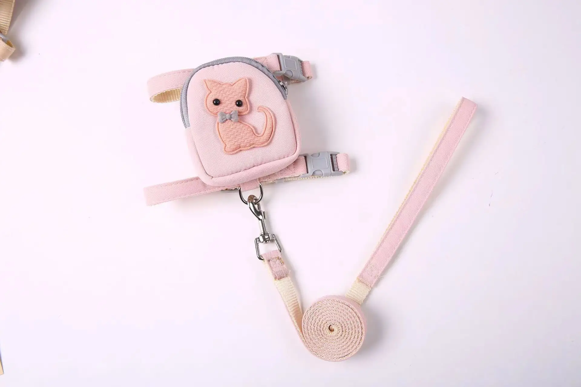 Pet Backpack Teddy Bear Traction Rope Cat Dog Chest Strap