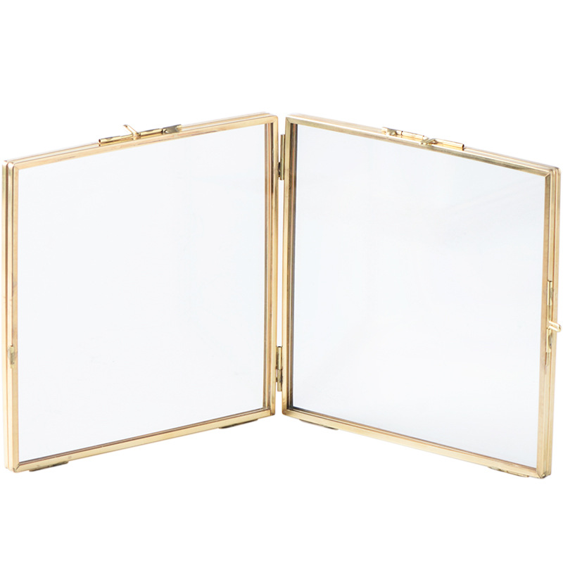 Plant Specimen Frame Metal Glass Photo Frame (Copper 5inch)