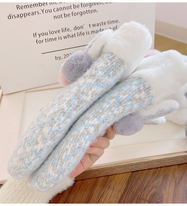Winter Plush Thickened Knitting Gloves - Image 1
