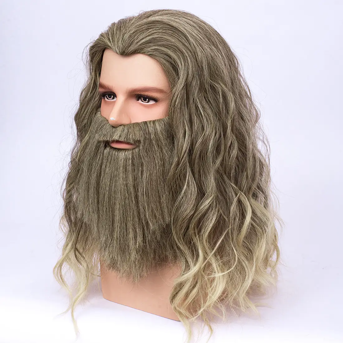 Halloween Cos High Quality Matte Temperature Silk Wig Beard