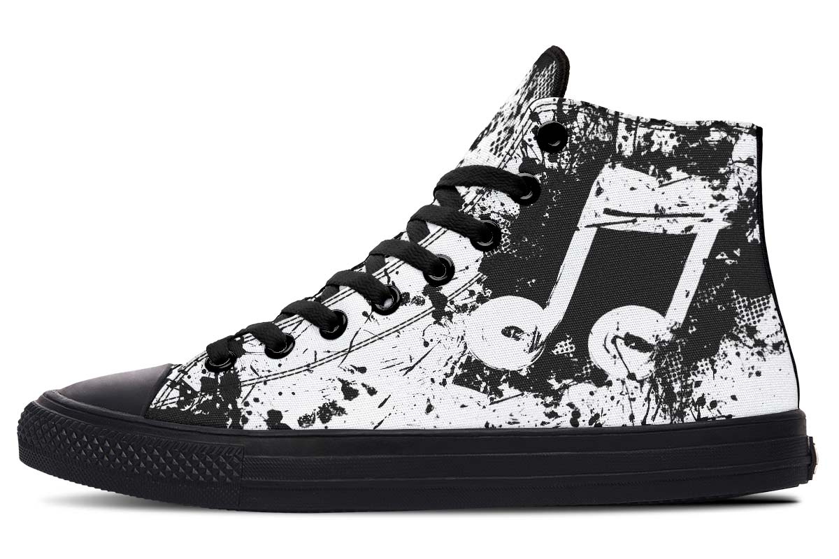 Title 4, Unisex Canvas High-Top Schuhe mit Farbdruck — M...