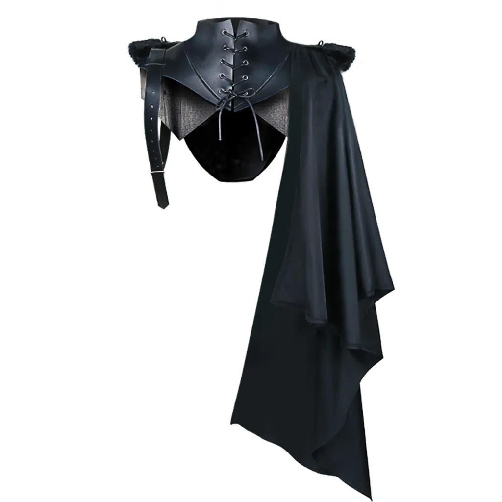 Halloween Party Demon Costume Retro Cape - Hooded Shawl-L