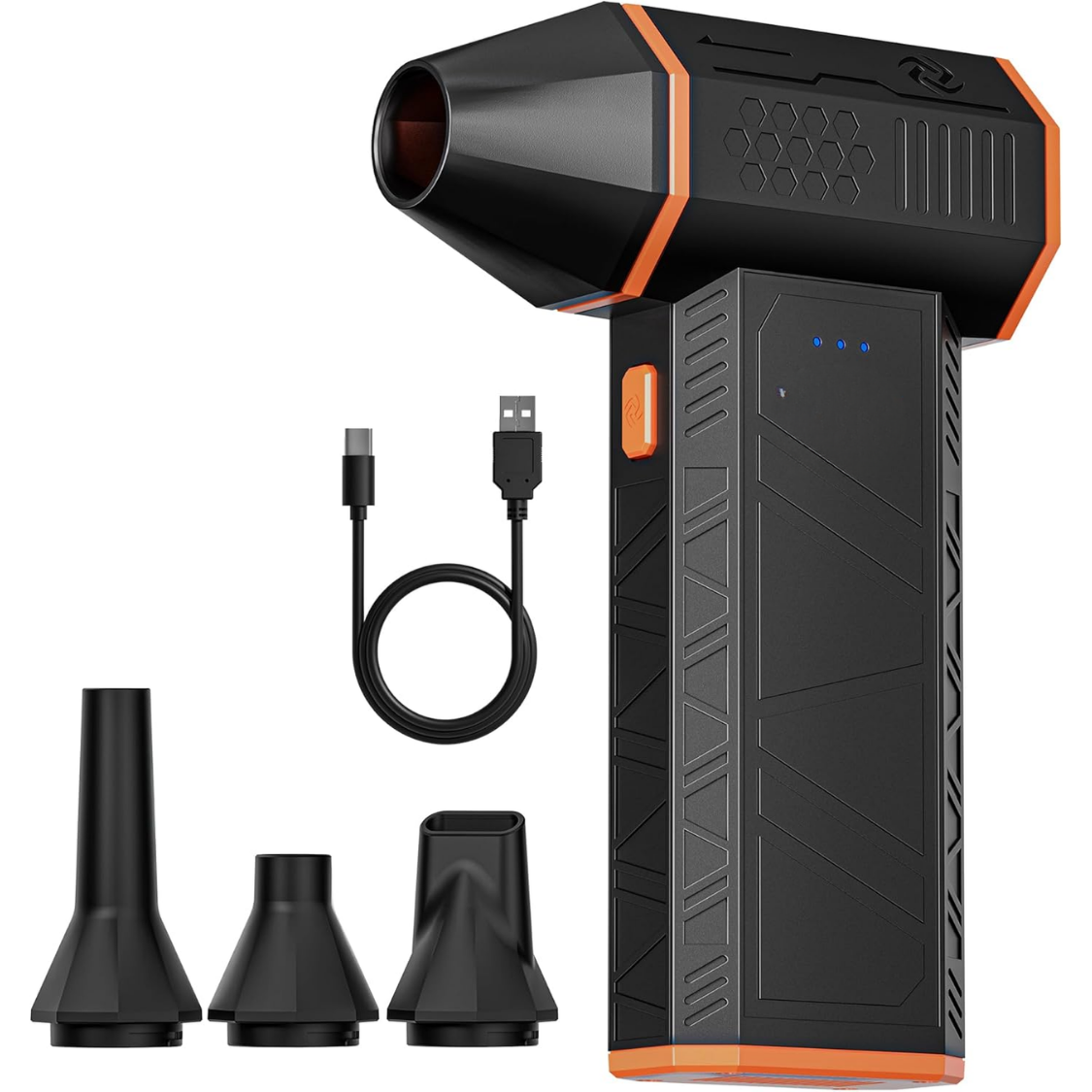Mega Flow 50 Compressed Air Duster, 110,000 RPM, 3-Gear Adjustable Mini Blower, Fast Charging, Computer, Keyboard, House