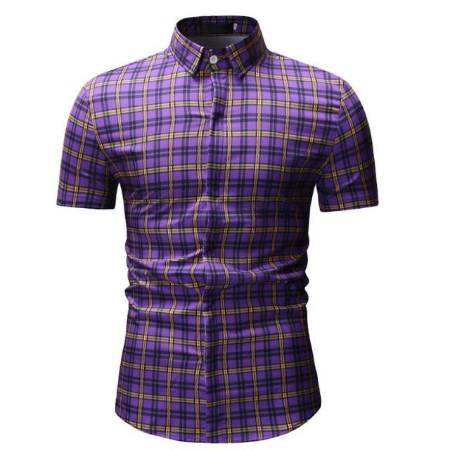 Summer Plaid Casual Men's Shirt