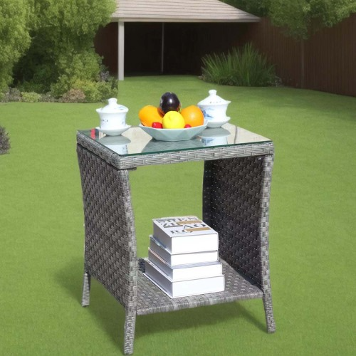Outdoor Patio Furniture 1 Coffee Table With Clear Tempered Glass — foto 6