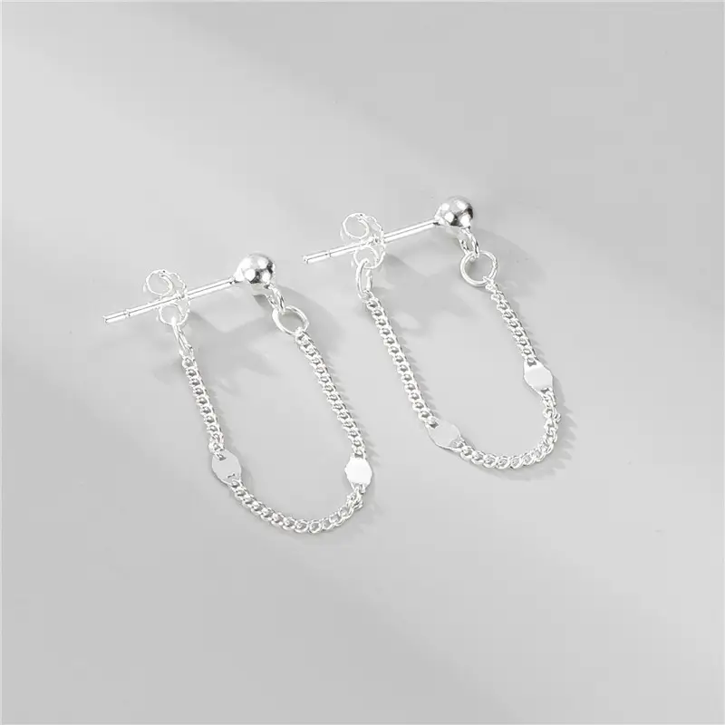 Sterling Silver Sparkling Star Flat Earrings