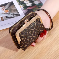 Wallet Women's Fashion Wrist Strap Short - Coffee - View 1