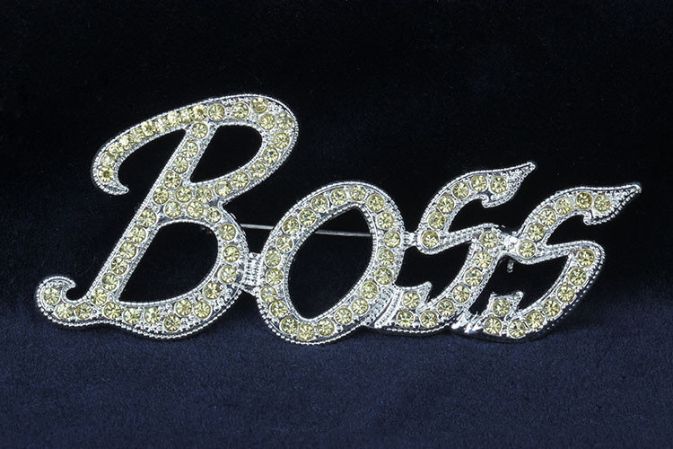 High end Diamond studded Men's English Letter Brooch Fashion Beige - Shop at LoveMi