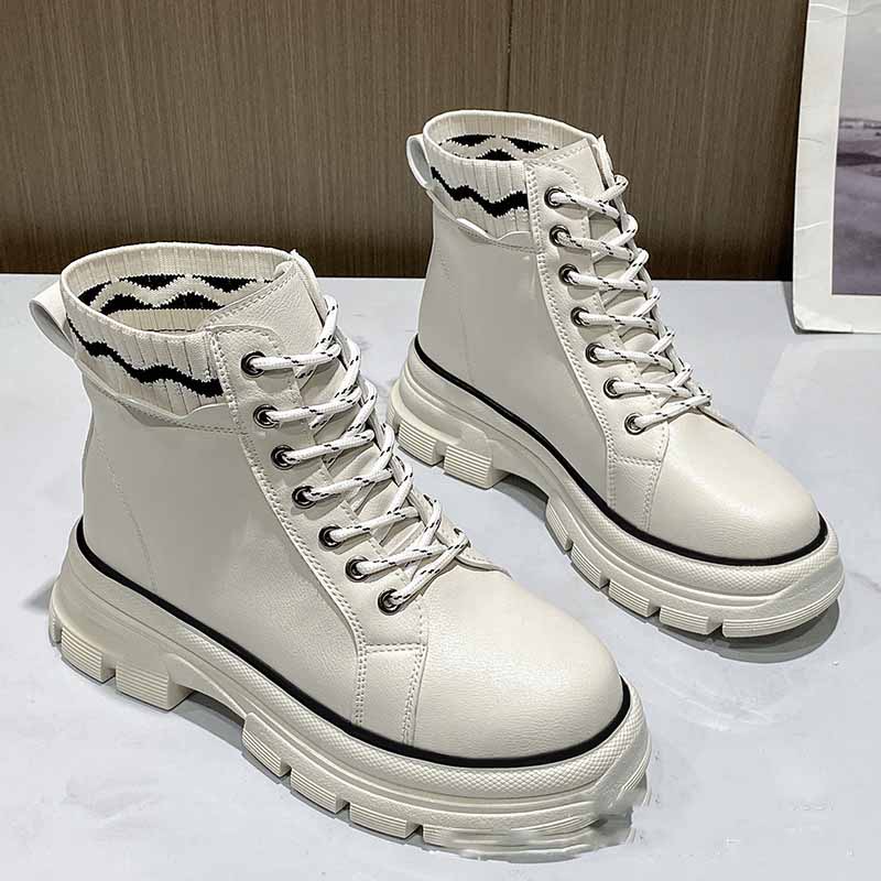 Platform Round Toe Square Heel Women's Boots