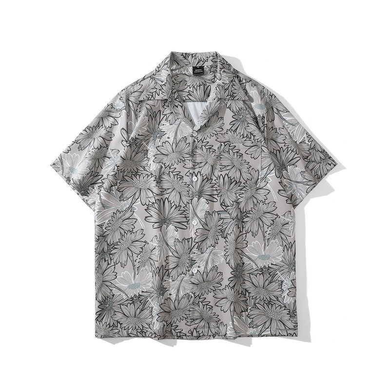 Title 7, Camisa masculina vintage com estampa floral com...