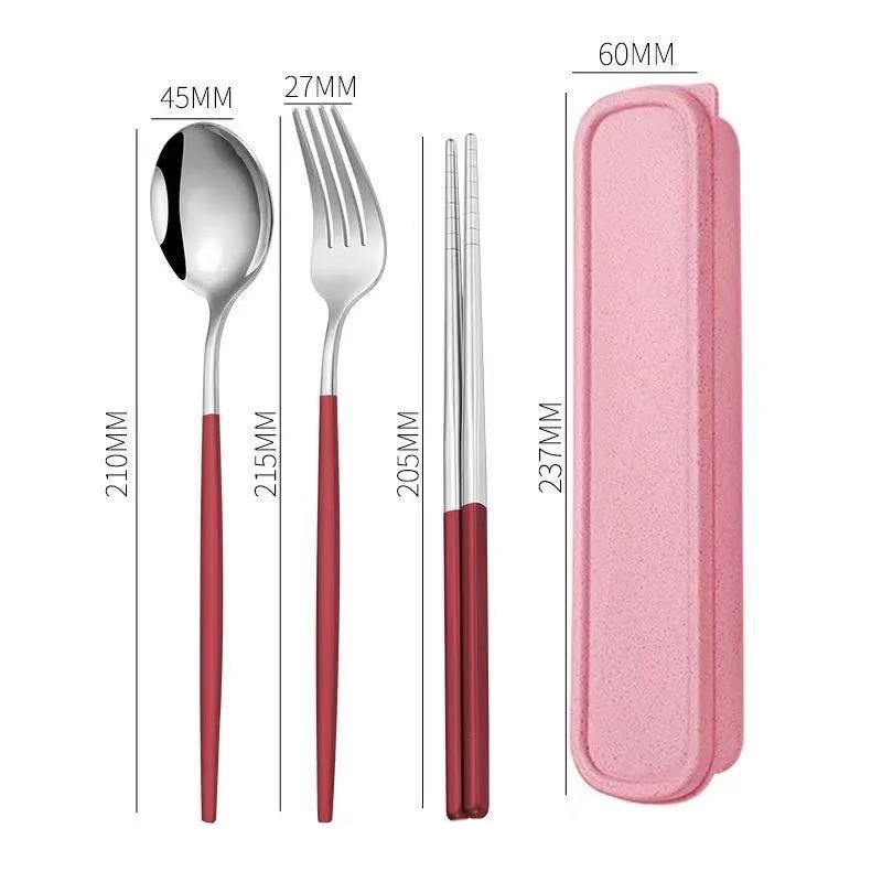 Title 1, Portable Stainless Steel Chopsticks Spoon Fork ...