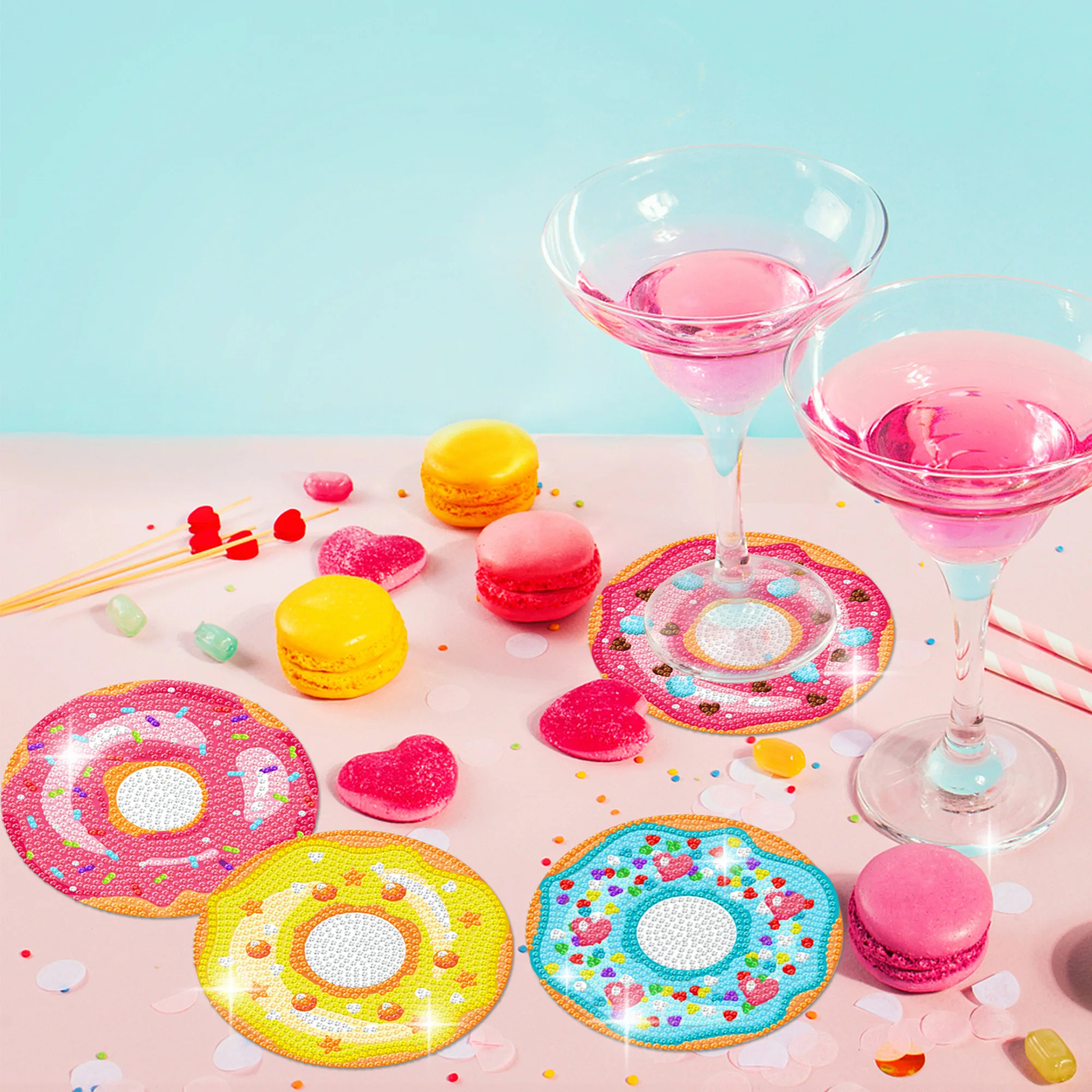 Diamond Art Drawing Coaster With Bracket, DIY Beautiful Pattern Diamond Art Coaster, Suitable For Adults And Beginners Diamond Drawing Kit, Diamond Kit Craft Supplies, Exquisite Gifts For Fri