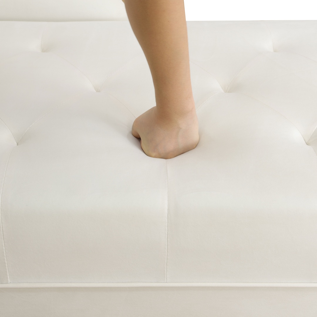 Pickup Only--White Fluffy Fabric Living Room Lounger