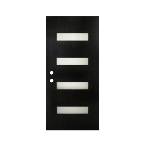 36 X 80 Fiberglass Entry Door Slab Only, Frosted Glass, Black Finishe Knock-Down Fiberglass Door Slab- Contemporary Style For Home's Front Entrance, Right Hand Inswing product image