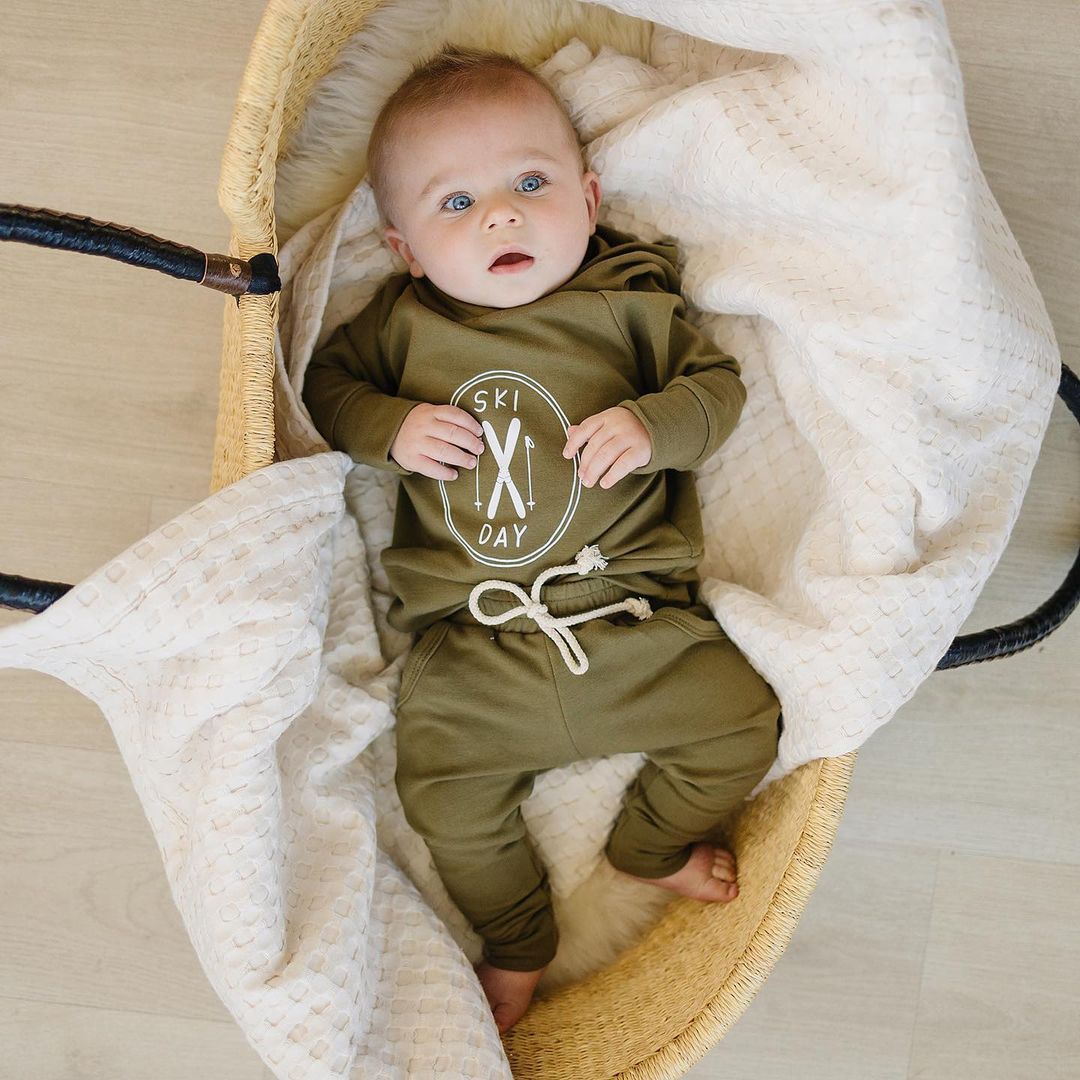 Solid Color Hooded Sweater Set